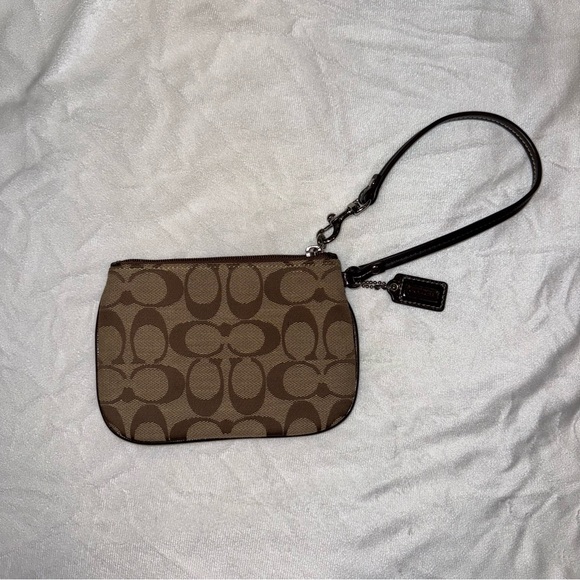 Coach Signature Collection Wristlet Clutch Universal Case Leather Jacquard - Picture 5 of 9